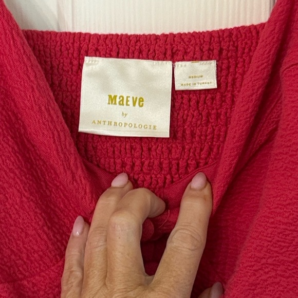 Maeve Like New Puff-Sleeve Sweetheart Mini Dress in Red Size Medium - Picture 7 of 7